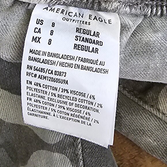 AE Women's Gray Camo Stretch Joggers Size 8 - Picture 9 of 10